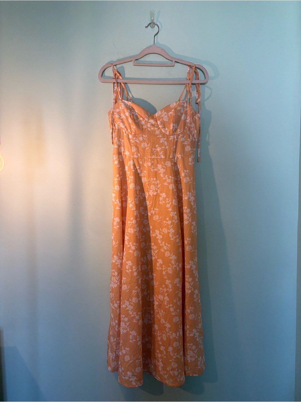 Yellow Floral Tie-Strap Sundress